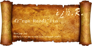 Ürge Rozália névjegykártya