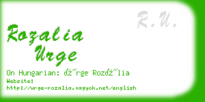 rozalia urge business card